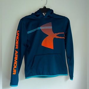 Teal and Orange Under Armour Hoodie Boys L